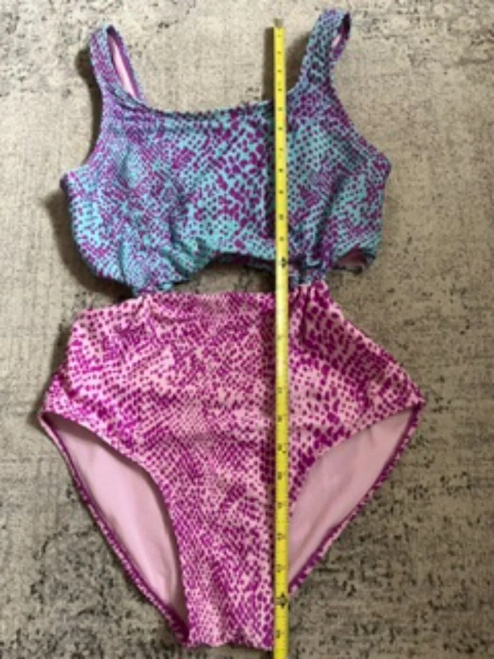🧡3/$15 More Than Magic Pink Purple Snake-Print One-Piece Swimsuit XL (14/16)